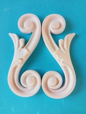 Gips Stuck Ornament "Kringel" in Weiß Gold Silber etc. Relief Stuckverzierung