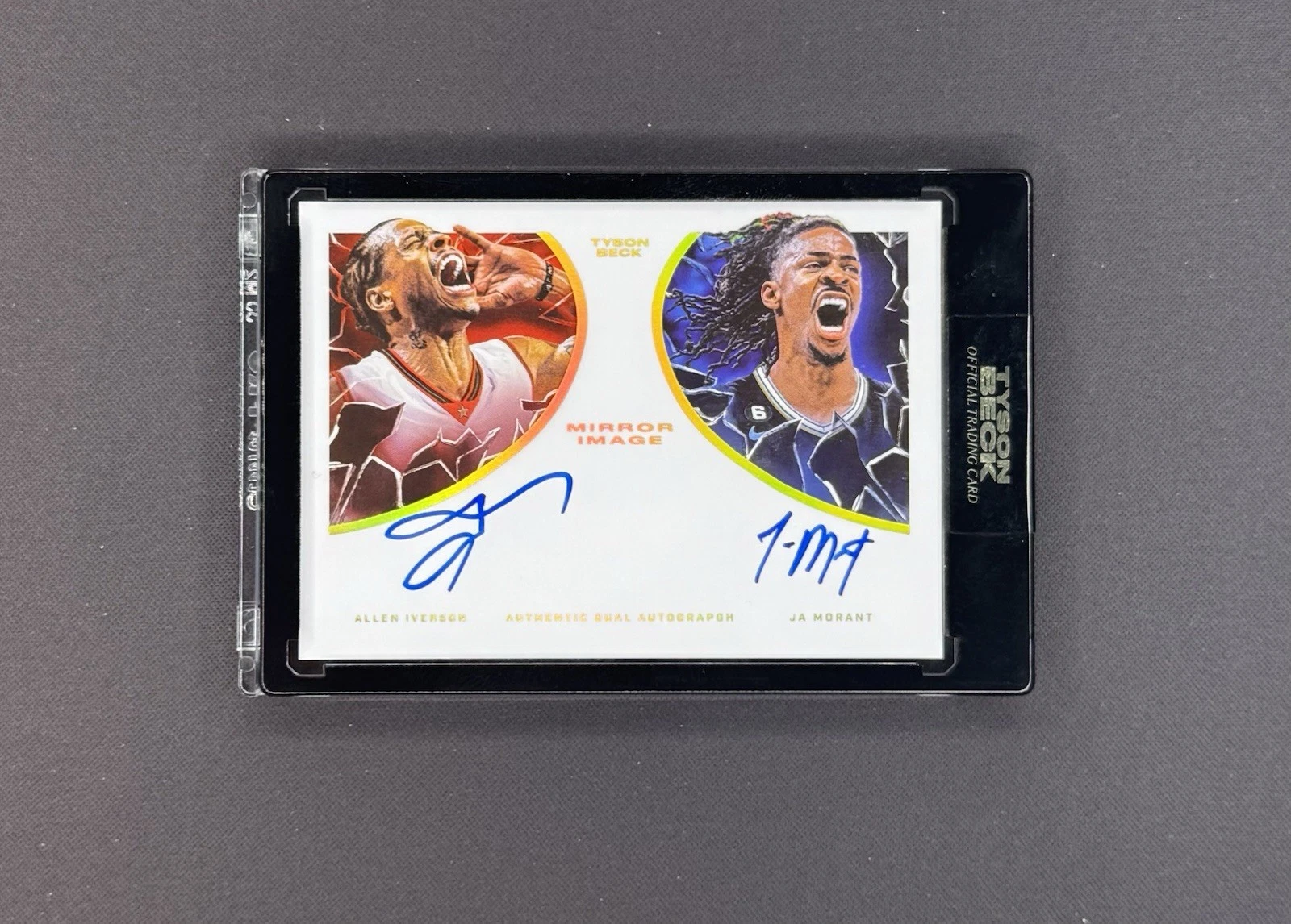 Ja Morant x Allen Iverson Mirror Image Gold Laser Tyson Beck Dual Auto /29