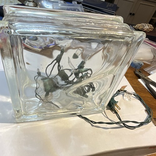 Clear 8x8 Wavy Glass Block Panel w/ String Lights, Waterproof, Indoor