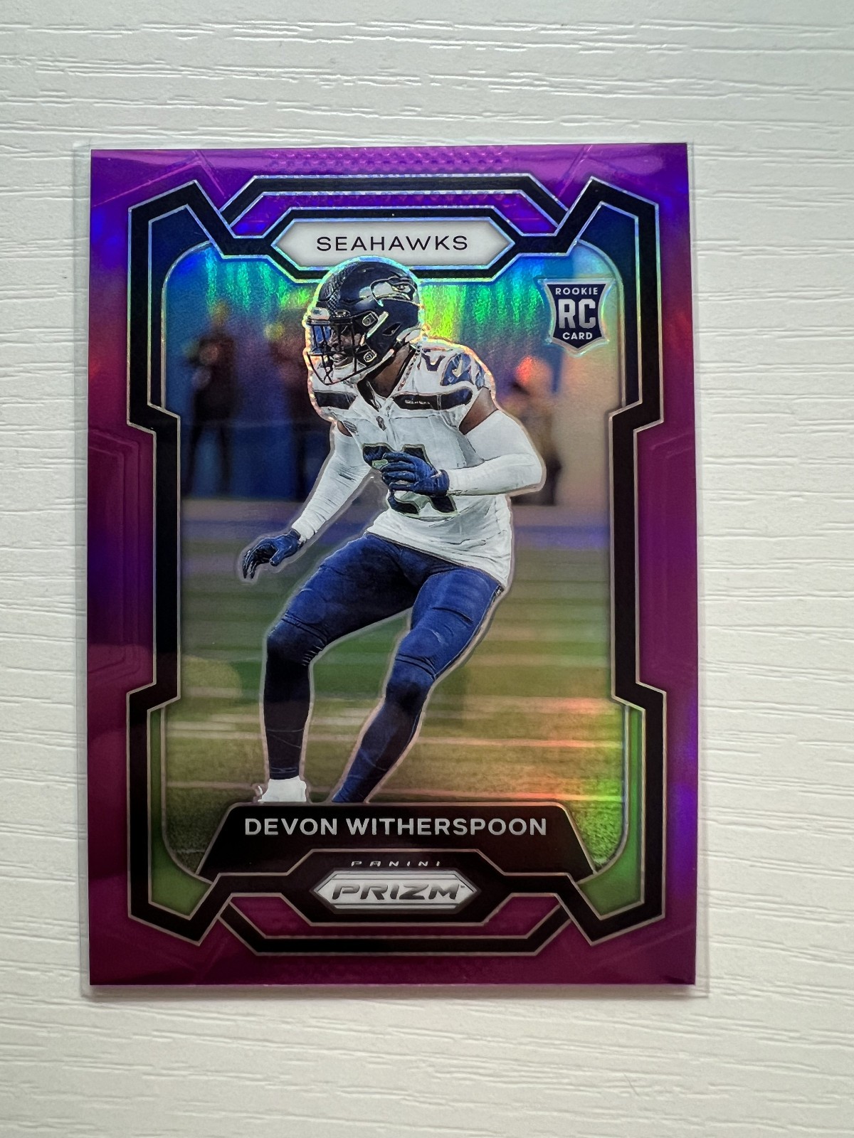 2023 Panini Prizm NFL Devon Witherspoon RC #389 Purple Rookie SP /125