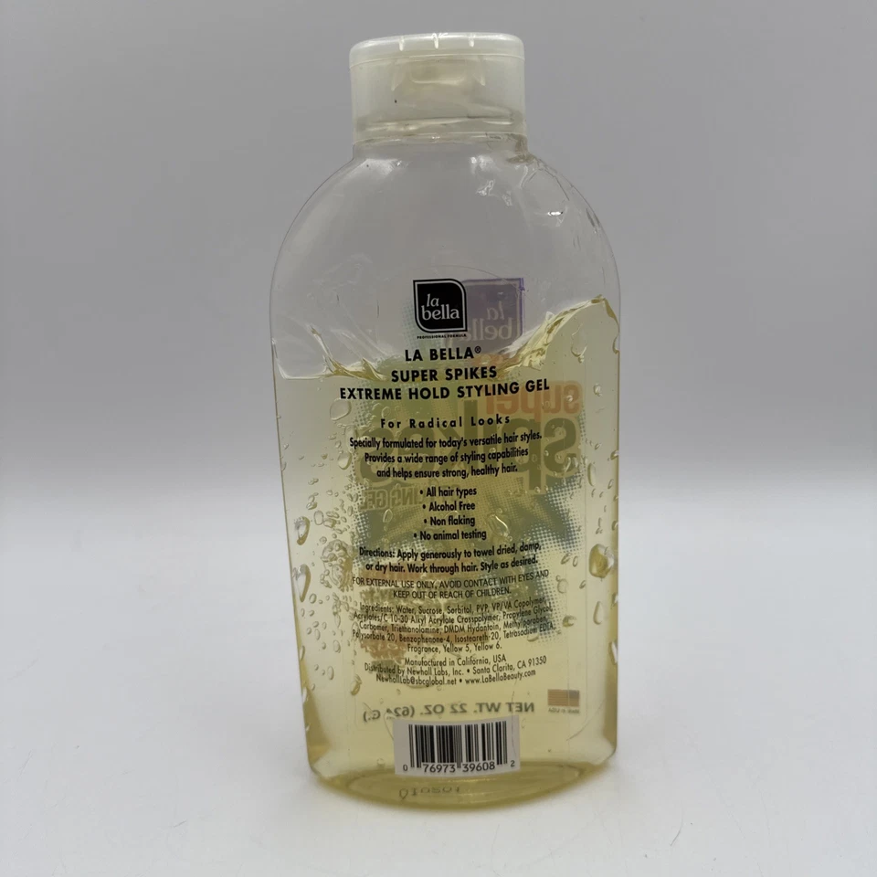 Gel de peinado La Bella Super Spikes secado rápido Defy Gravity Extreme Hold 22 oz Foto 3 de 4