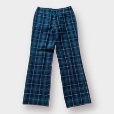 70s Plaid Wool Slacks Size S