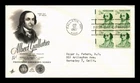 DR JIM STAMPS US COVER ALBERT GALLATIN PROMINENT AMERICANS FDC BLOCK ARTCRAFT