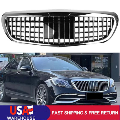 For Mercedes Benz MayBach S-Class W222 S450 2014-2020 Chrome Front Grille W/ACC