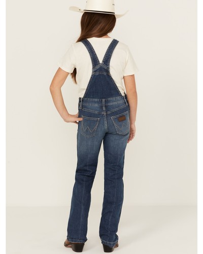 Wrangler Girls' Tegan Medium Wash Denim Overalls - 112338964 - Picture 3 of 6