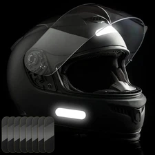 8Pcs Reflective Helmet Stickers High Visibility Safety Tape for Motorcycle