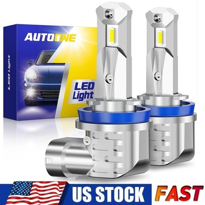 AUTOONE H11 H8 H9 LED Headlight Bulbs High/Low Beam Super Bright White Kit 2PCS