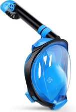 G2 Folding Snorkel Mask with Camera Mount - Anti-Fog  Leak-Proof Design, Blue