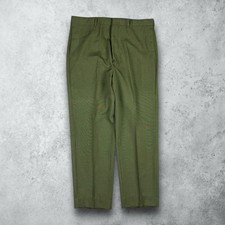 Vintage 60s Sears Perma Prest Chino Sanforized Twill Trousers Green Size 33x28