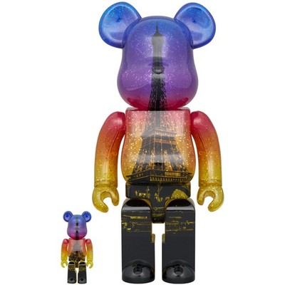 BE@RBRICK 400% & 100% EIFFEL TOWER TWILIGHT Ver. Medicom Toy Bearbrick Figure Ja