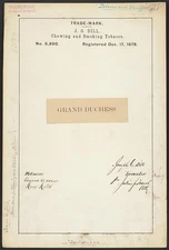Photo:J. G. Dill for Grand Duchess brand Chewing and Smoking Tobacco