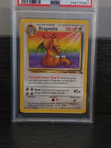 Regrade? 1999 Pokémon Fossil Dragonite #19 PSA 6 Free Shipping. Insured.