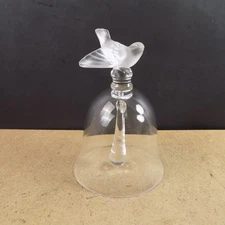 Lalique Crystal Frosted Sparrow Bell 5.5" Tall VGC France