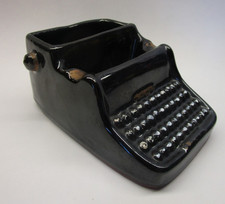 Vintage Ceramic Typewriter Cigarette Holder Ashtray thumbnail