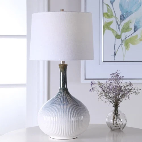 Uttermost 28347-1 Eichler 28" Tall Vase Table Lamp - Blue - Picture 2 of 6