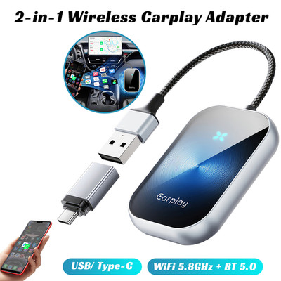 Wireless CarPlay Adapter USB BT5.0 Dongle Box Für iPhone Apple IOS Wired CarPlay