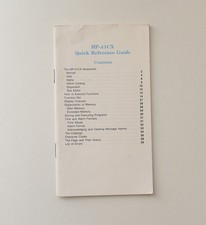 Quick reference guide for Hewlett Packard HP 41CX Calculator