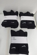 Nike Everyday Cushion Crew Socks Black, Pack Mens Size 8-12 (18-Pack)