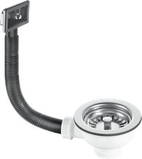 McAlpine BWSTOFRS 1.5"Basket Strainer Waste Overflow:113mm S Steel Stemball Plug