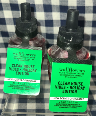 #ad #ad 2 Pack NEW Clean House Vibes HOLIDAY Wallflower Refill Bulbs Bath amp; Body Works $26.00