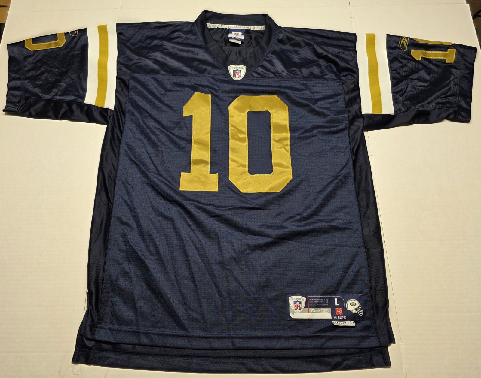 Reebok Chad Pennington New York Jets NFL Football Jersey Blue Men's Large L +2