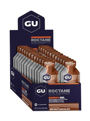 GU Roctane Energy Gel Box of 24 sea salt chocolate White/Brown