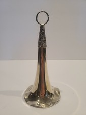 Antique Silver Plate Tussie Mussy Holder   Floral Repouss    Victorian Nosegay