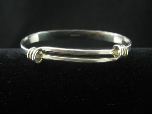 Ed Levin Sterling Silver 925 Signature Slide Bangle Bracelet Size 7.0