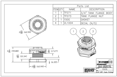 Banjo 2-Inch Polypropylene Bulkhead Tank Flange - FNPT X FNPT Connection For Chemical Applications