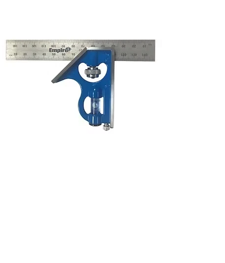 Empire 150mm 6in True Blue Combination Square Stainless Steel Woodworking Tool