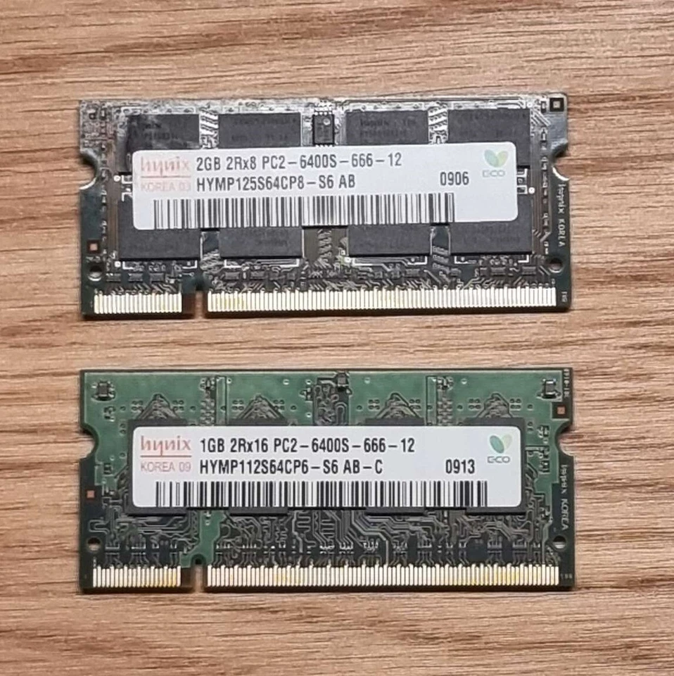 Hynix HYMP125S64CP8-S6 2GB+1GB DDR2 SODIMM 200pin PC2-6400 800MHz - Image 2 of 4