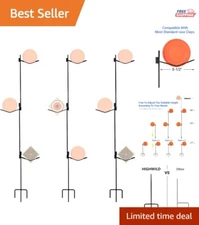 Durable 3-Prong Clay Pigeon Holders - Adjustable Heights for Ideal Target Setup