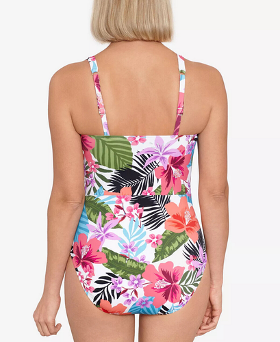 Swim SolutionsTummy-Control Surplice-Neckline Mio One-Piece Swimsuit Size 12 New - Picture 2 of 4