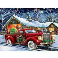 Christmas Diamond Art Kits for Adults, 5D Diamond Painting Gift Truck for QD63