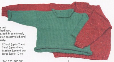 Momogus Knits Knitting Pattern ES6a Basic Child's Pullover Straight Needles 