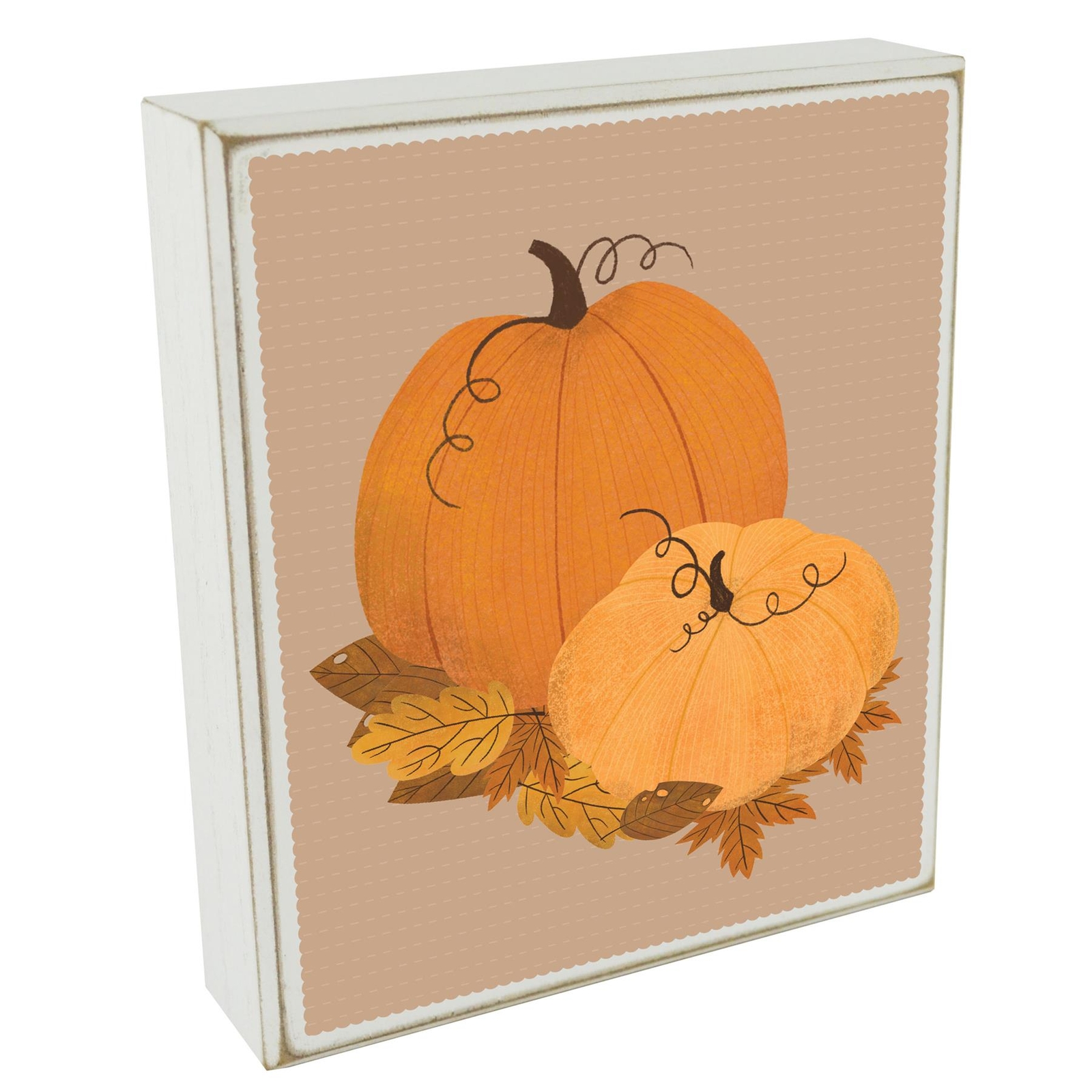 Pumpkin Autumn Pumpkin Illustrations On Wooden Block Sign