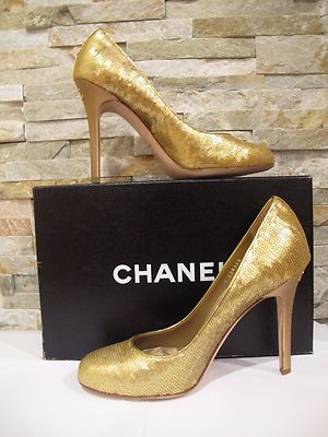 gold sequin pumps