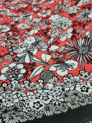 Tela floral con estampado hawaiano negro coral rayón callis 100 % rayón por yarda - Imagen 8 de 12