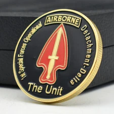 US The Unit Airborne Golden Challenge Coin 1st Special Forces Operational Medal