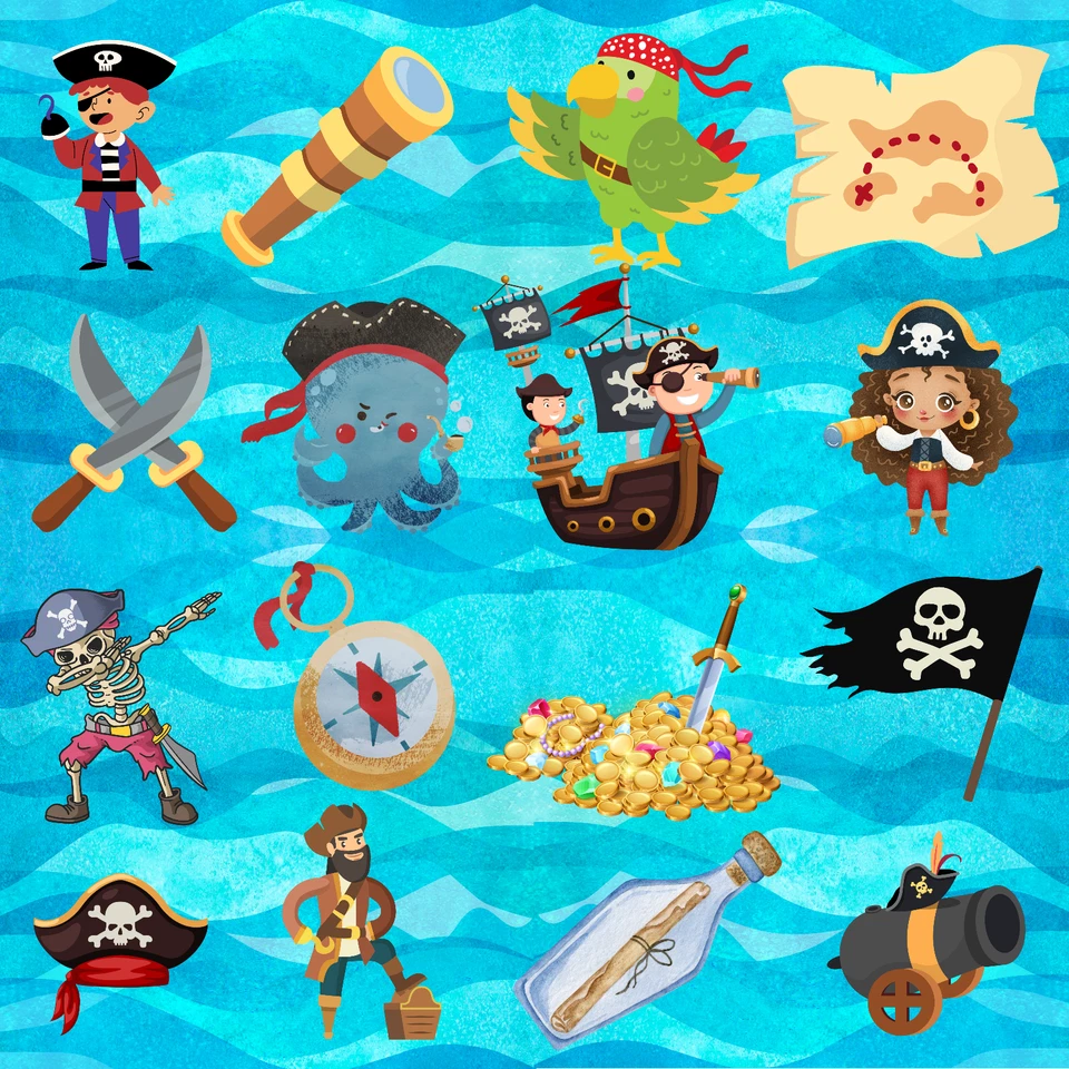 Papel de embrulho para presente de festa de aniversário pirata infantil Ultimate - Imagem 2 de 2