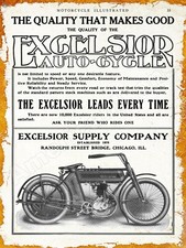 1910 Excelsior Motorcycles New Metal Sign: Randolph Street - Chicago Illinois