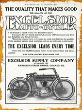 1910 Excelsior Motorcycles New Metal Sign: Randolph Street - Chicago Illinois