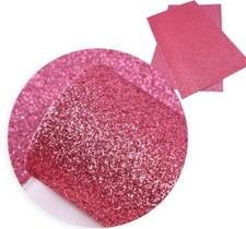 Fine Medium Pink Glitter FAUX LEATHER SHEET 8" X 13" 20X34CM 1054204