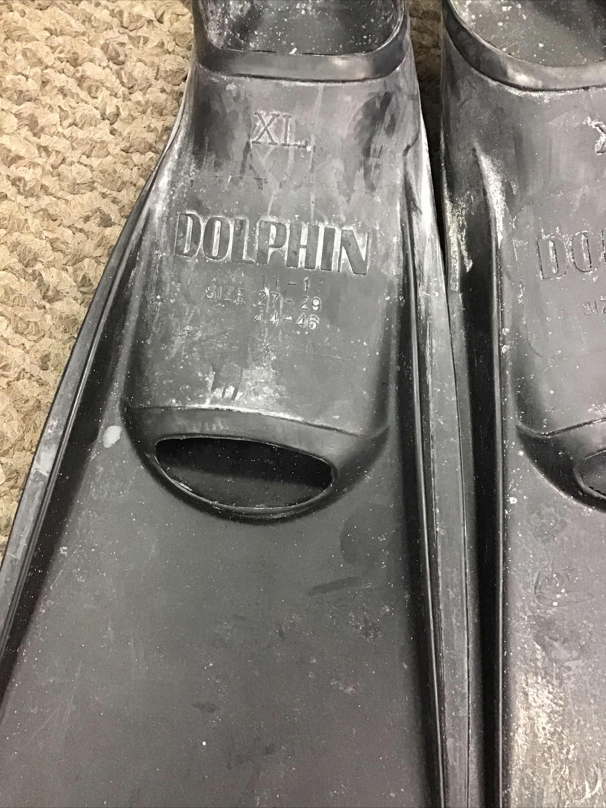Dolphin Swim Fins XL Black Flippers Swimming Snorkeling (R9hanging) eBay