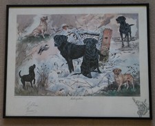 Framed Black Labrador montage print entitled 'Anticipation'  by Gillian Harris