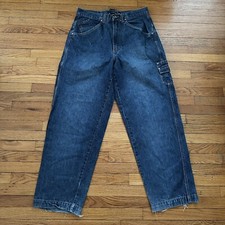 Vintage 90s Y2K Karl Kani Blue Denim Carpenter Jeans Size 32x32 Skater Baggy