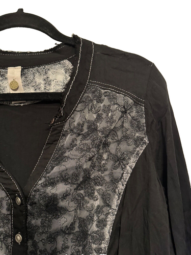 Tredy Spitzenjacke Jacke Cardigan Blusenjacke Gr 40 ( 38 42 ) schwarz grau - Bild 5 von 8