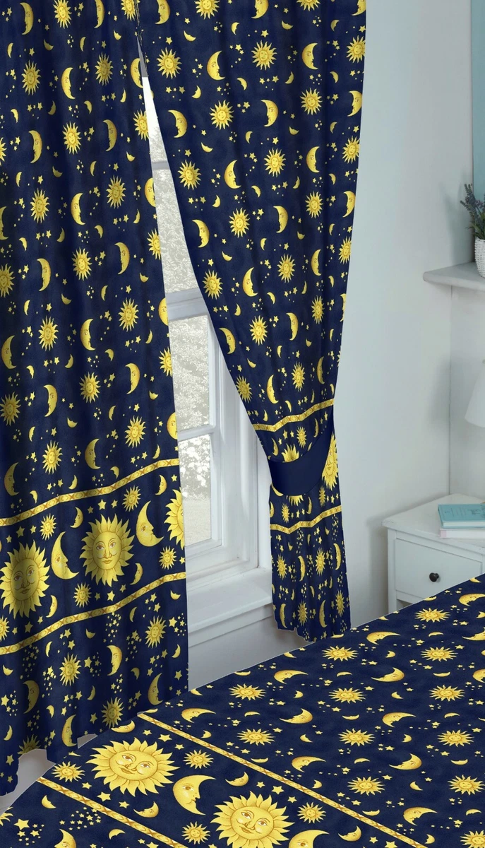 Navy and yellow deals curtains