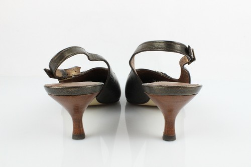FUGITIVE Zapatos Abierto Puntiagudos de Piel Marrón Bronce T 40 Muy Buen Estado - Imagen 11 de 12