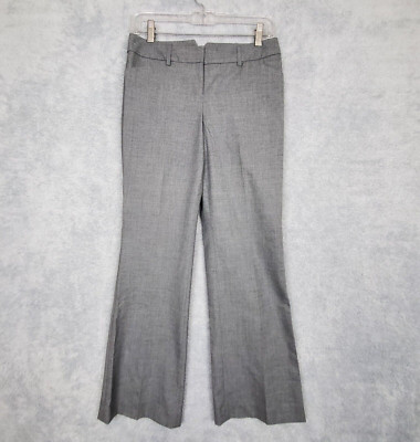 Express Womens EDITOR Bootcut Pants Size 0 Gray Tweed Zip Up Clasp Closure